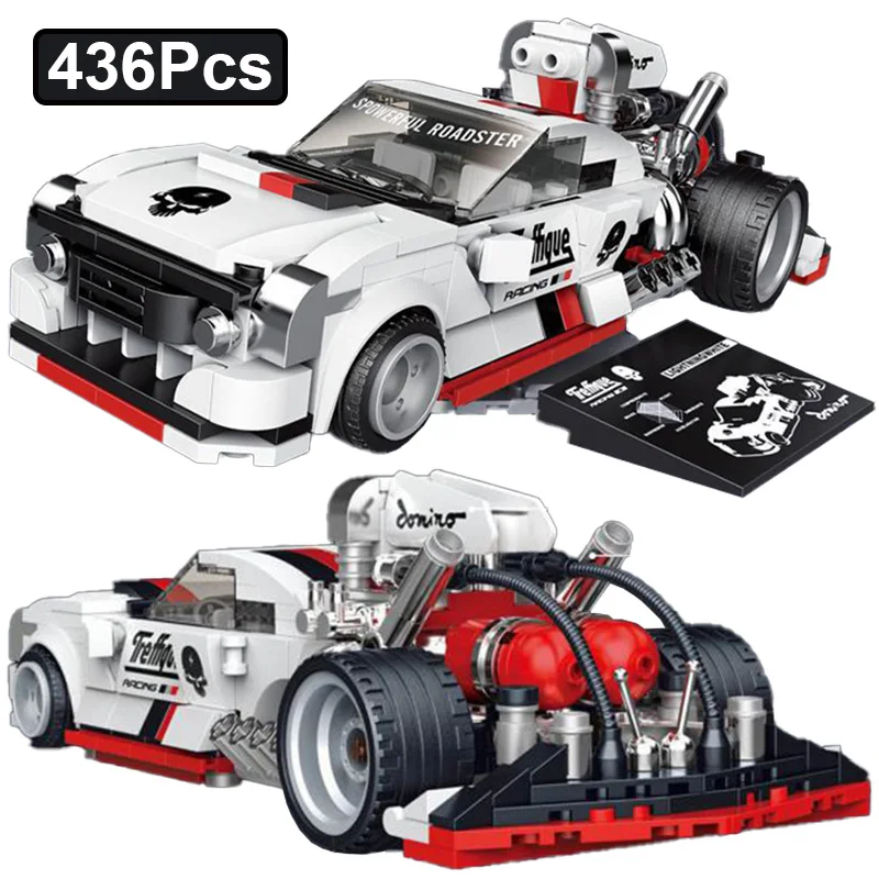 

Technical Speed Champions Classic Sport Racing Car Model Building Blocks City Souped Up Vehicle Bricks MOC Toys Kids Adult Gift