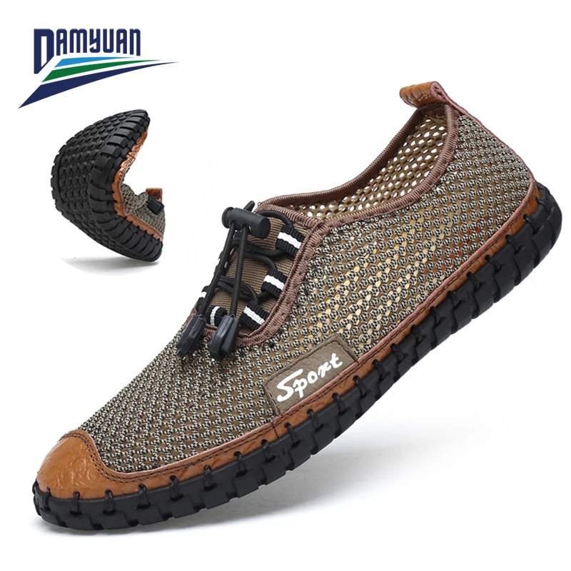 Damyuan Summer 2022 Creek shoesl Men Shoes Super Breathable Light Casual Shoes Hollow Mesh Sneakers Men Driving Shoes Plus Size