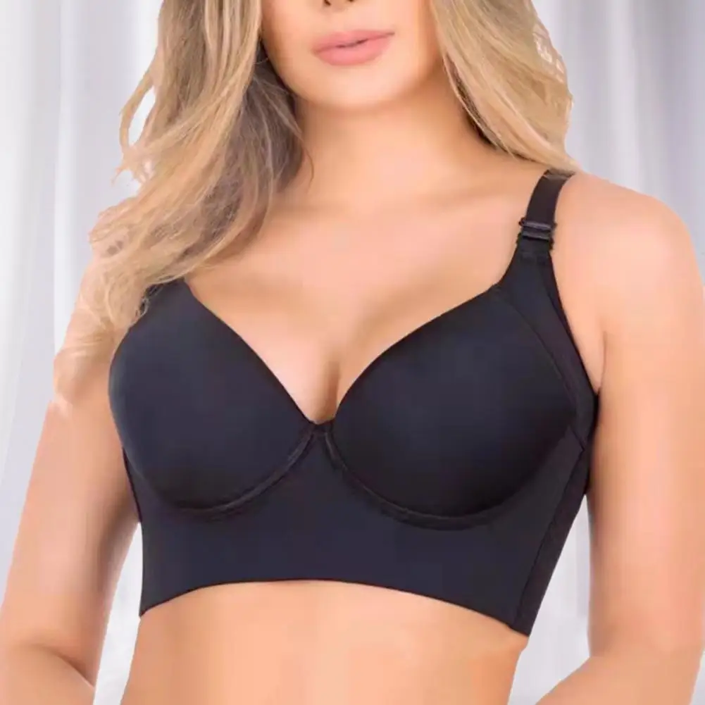 

Lady Bra Intimacy Women Bras Solid Color Chic Gathering Back Closure Women Sports Bra Daily Wear Clothes