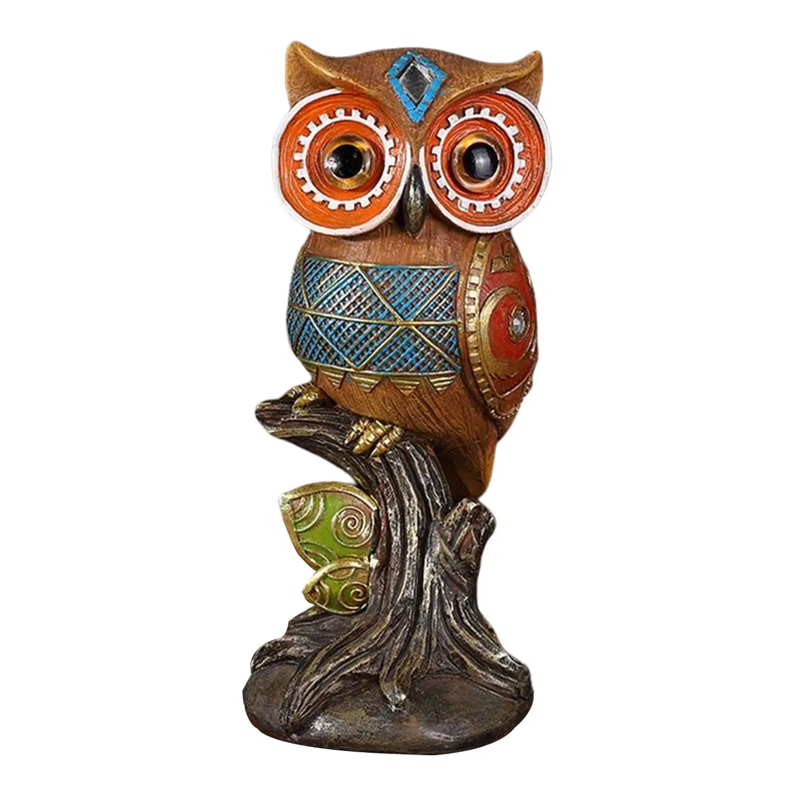 

Carving Resin Owl Statues Garden Sculptures Decorative Decor Art Works Birds Figurine for Bookshelf New Year Home Cabinet Desk