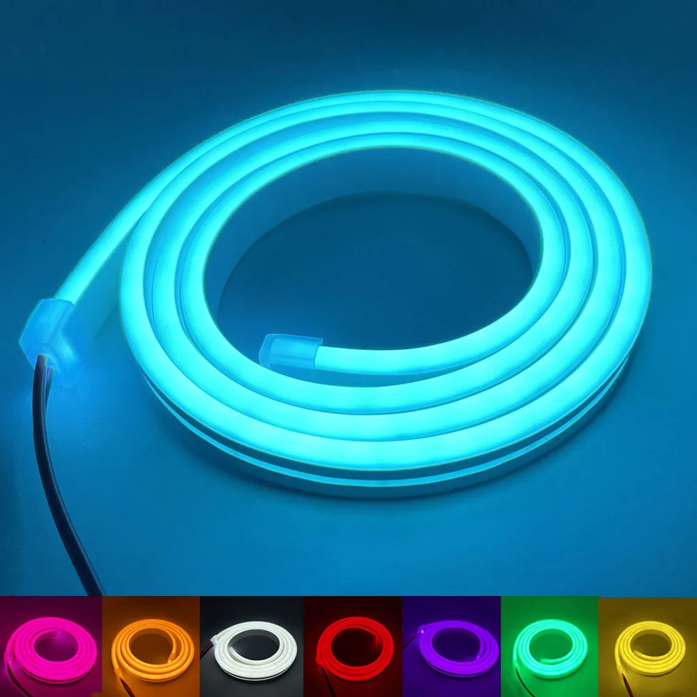5m 10m 15m 20m 12V Neon Light Strip LED SMD 2835 120LEDs/M IP67 Waterproof DIY Soft Light Bar Shape Decoration