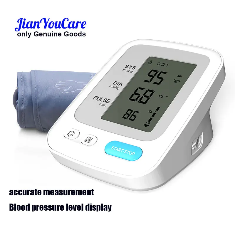 

JianYouCare Portable Digital Upper Arm Blood Pressure Monitor Medical Tonometer Sphygmomanometer Heart Rate device Tensiometer