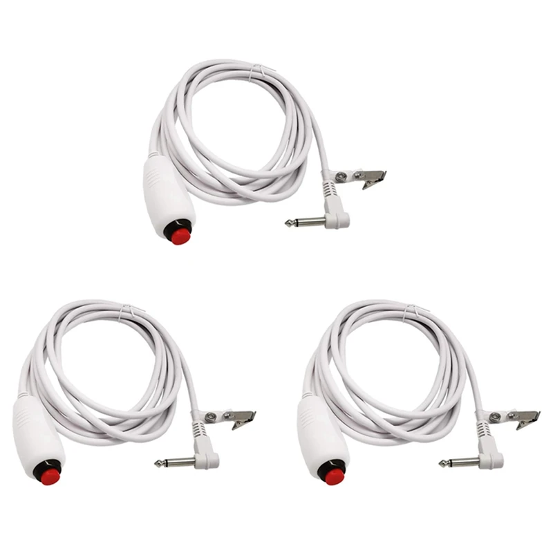 3X Nurse Call Cable 6.35Mm Line Nurse Call Device Emergency Call Cable With Push Button Switch