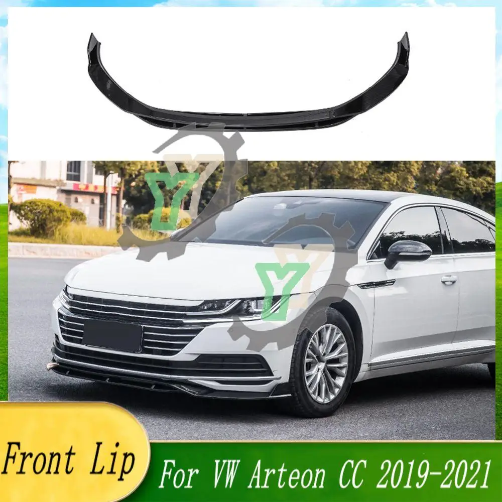 

3PCS Front Bumper Lip Spoiler Splitter Diffuser Detachable Body Kit Cover Guard For Volkswagen VW Arteon CC 2019 2020 2021