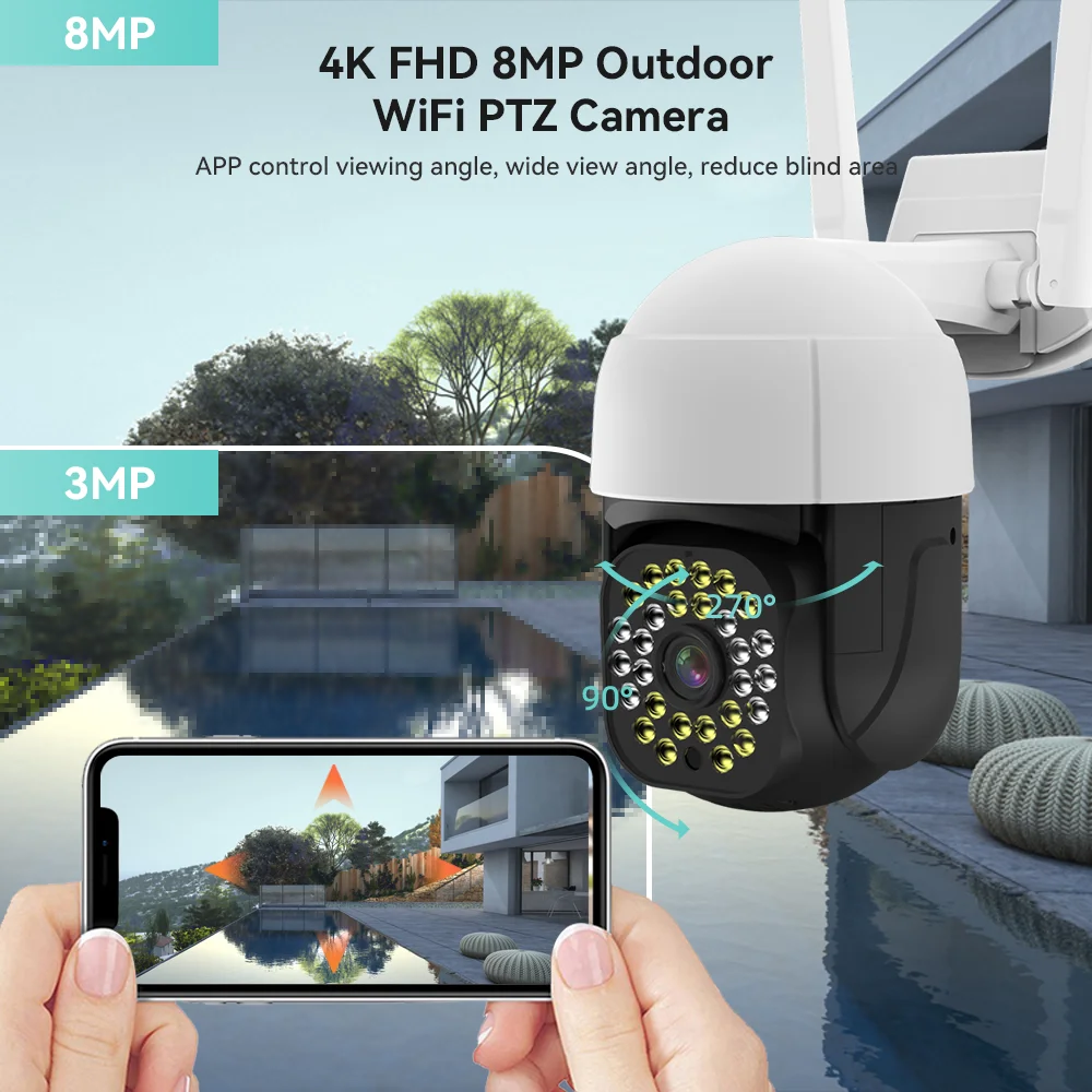 Наружная IP-камера видеонаблюдения с Wi-Fi 8 МП |