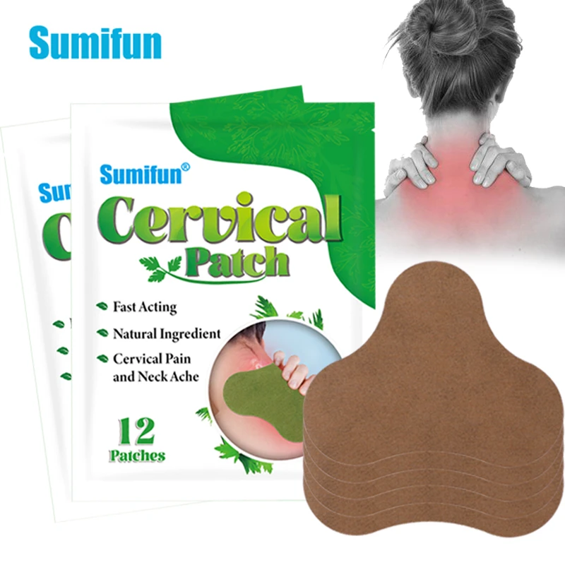 

12Pcs Sumifun Neck Pain Relief Plaster Cervical Vertebra Medical Patches Wormwood Joints Arthritis Treatment Stickers Body Care