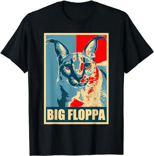 Большая футболка с принтом кошек и мемов Floppa 35495