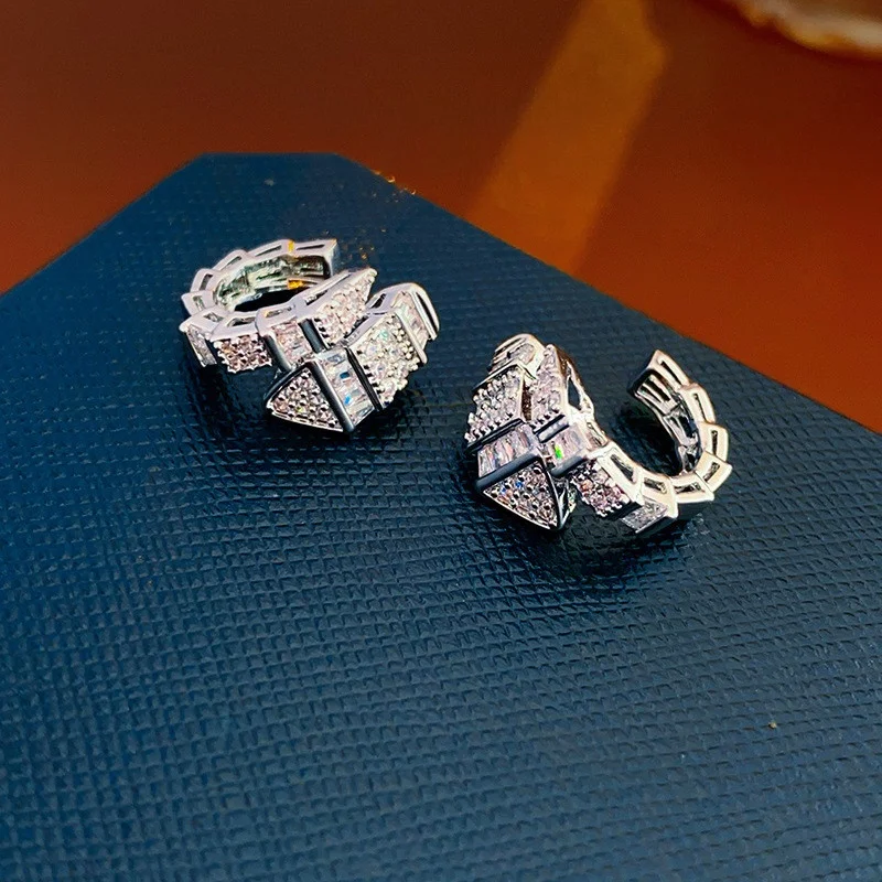 Французские [] Souyys ювелирные изделия серьги-клипсы в форме змеи стиле пэчворк