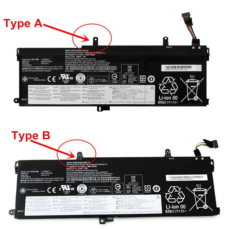 

Xichen Genuine Original Laptop Battery L18M3P71 L18L3P71 L18S3P71 For Lenovo ThinkPad T590 P53S T15 02DL010 02DL011 02DL012