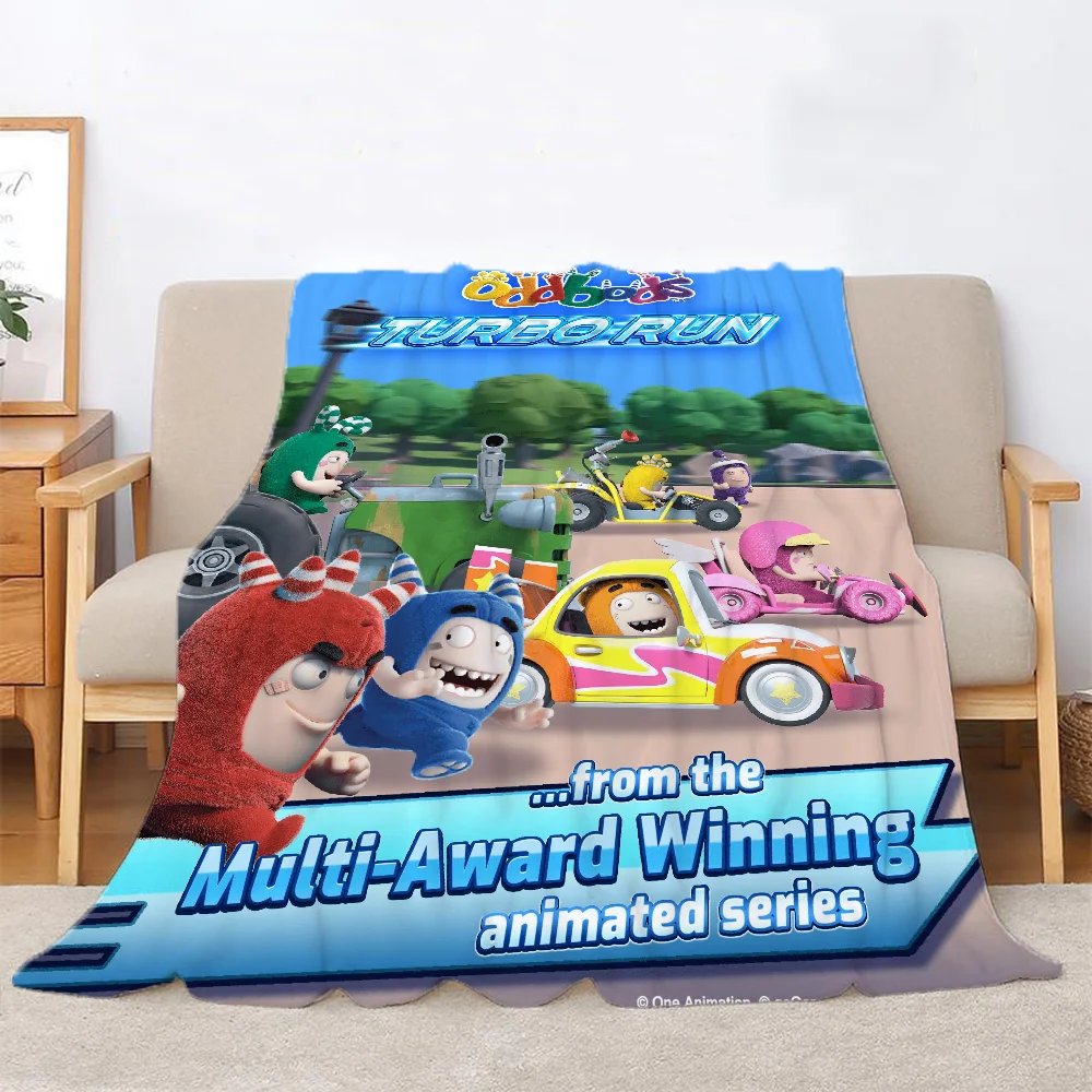 Современное флисовое одеяло Oddbods однотонное стильное с принтом украшения для