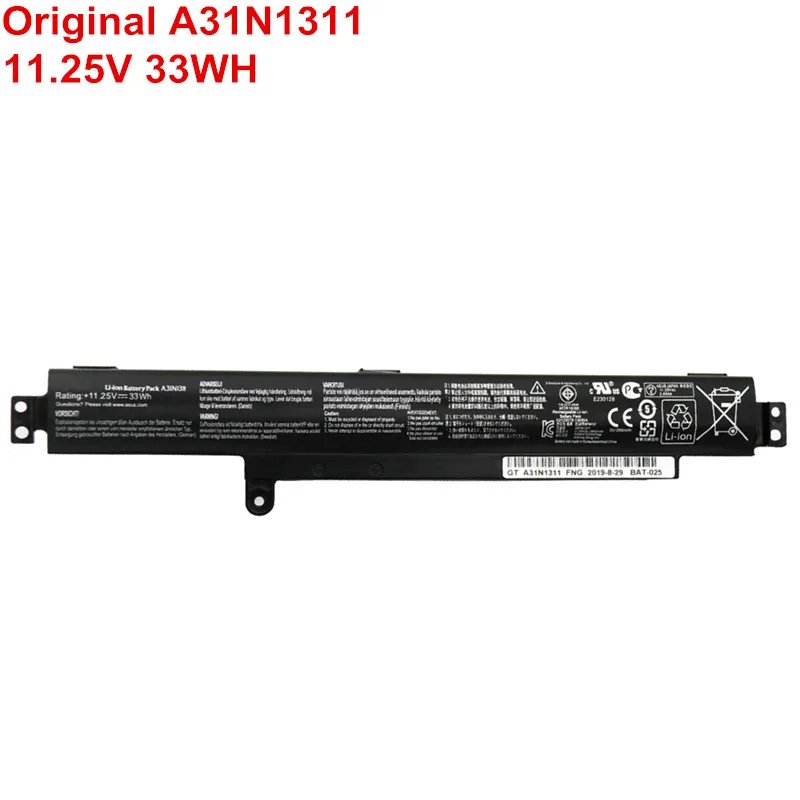 

Genuine A31N1311 Laptop Battery Notebook For ASUS VivoBook F102BA X102B X102BA-BH41T X102BA-DF1200 X102BA-HA41002F 11.25V 33WH