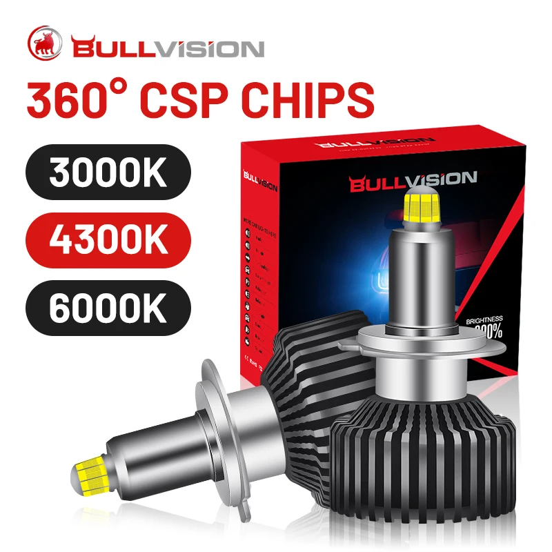 Светодиодные фары H7 Canbus 9005 лм HB3 9006 HB4 9012 H11 H1 D2S D4S светодиодный лампы для фар 360 HIR2 90