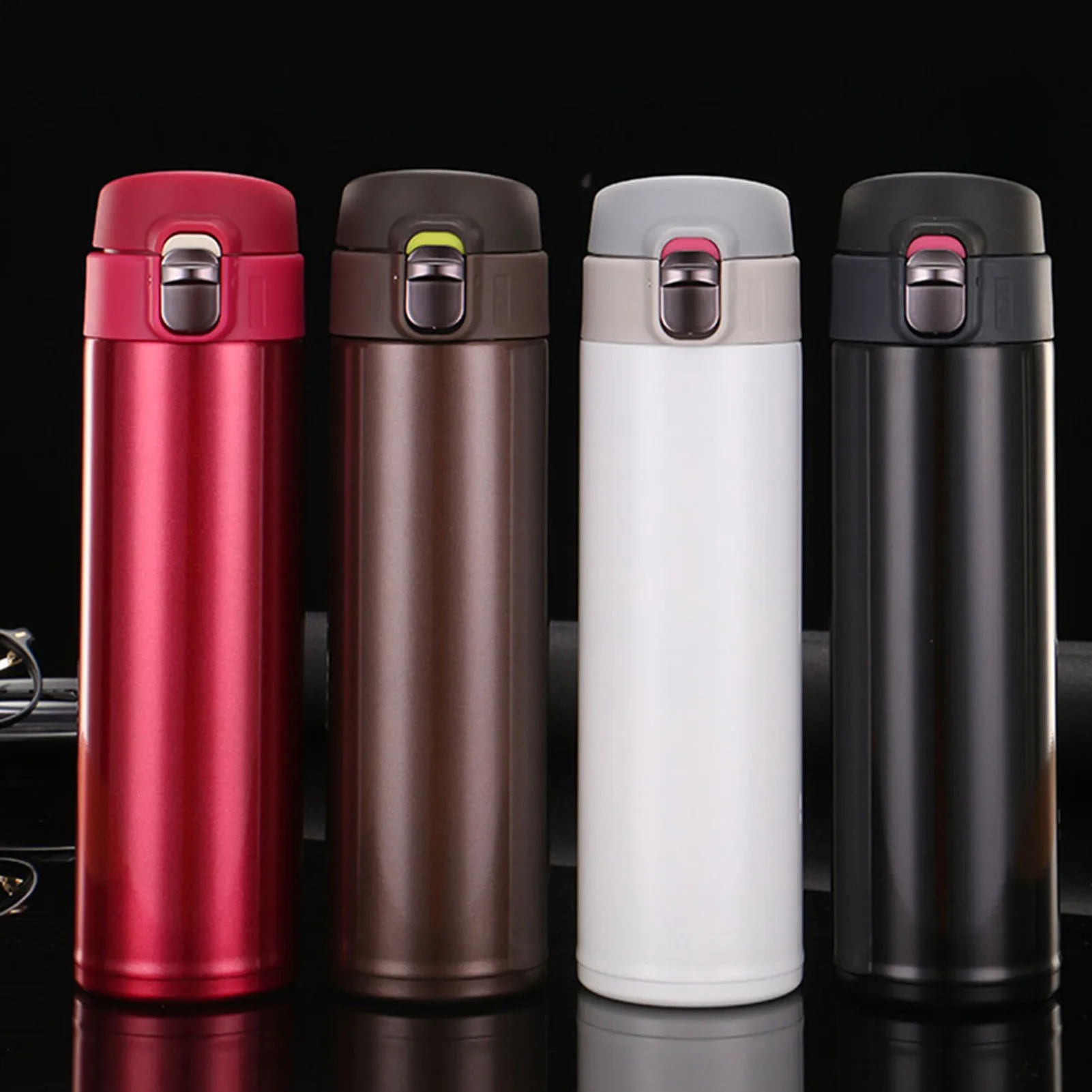 Stainless Steel Water Bottle Pop Up Vacuum Insulated Portabl