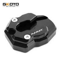motorcycle cnc side stand pad plate kickstand enlarger support extension for yamaha n max 125 nmax 155 2015 2021