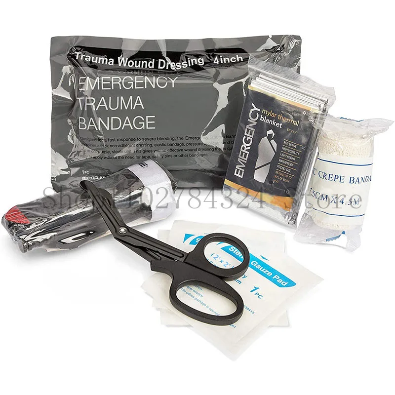 

Survival kit Tourniquet Trauma Pack First Aid Hemostatic Tactical Combat Dressing Sterile roll Israeli Bandage Camping