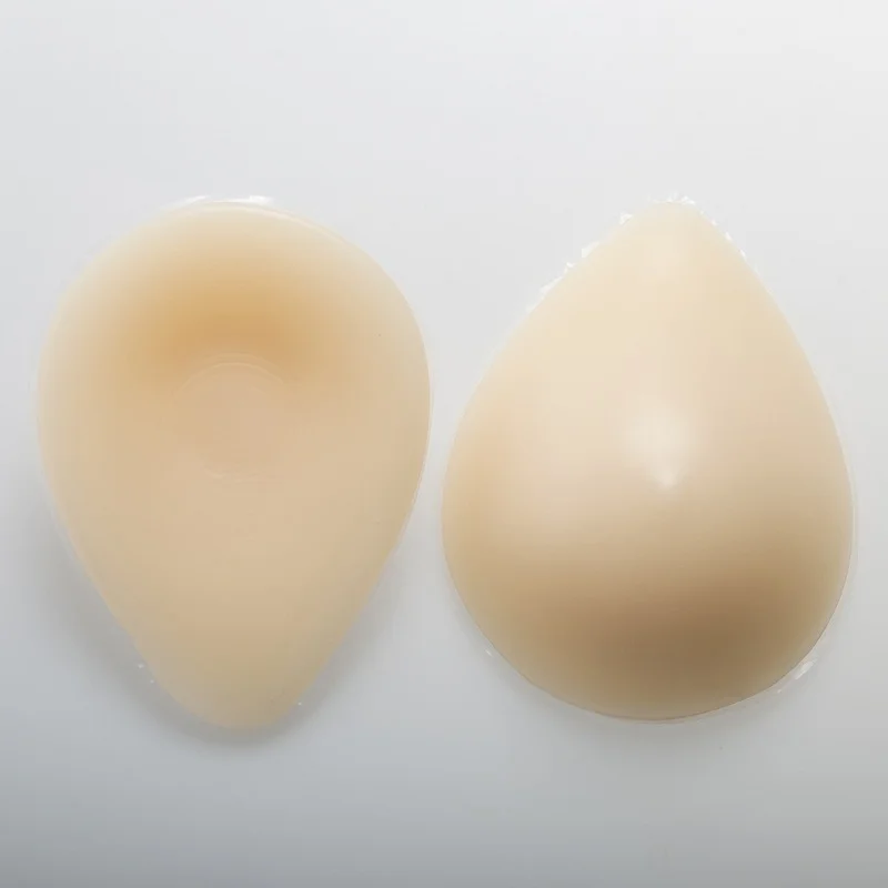 Breast Lift Fake Bust Single Skin Color Concave Bottom Water Drop-shaped Silicone Breast Special Fake Breast After Mastectomy