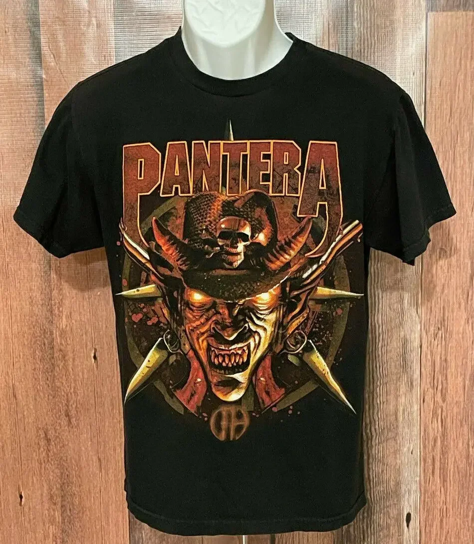 Футболка среднего размера Vtg Pantera Cowboys From Hell металлический череп смерти пламя Firree