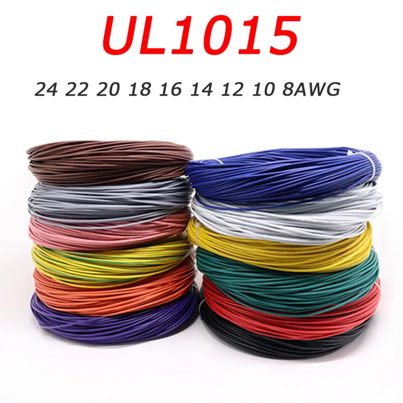 

2Meters UL1015 24-8AWG PVC Electronic Wire Flexible Cable Insulated Tin-plated Copper Environmental LED Line DIY Cord