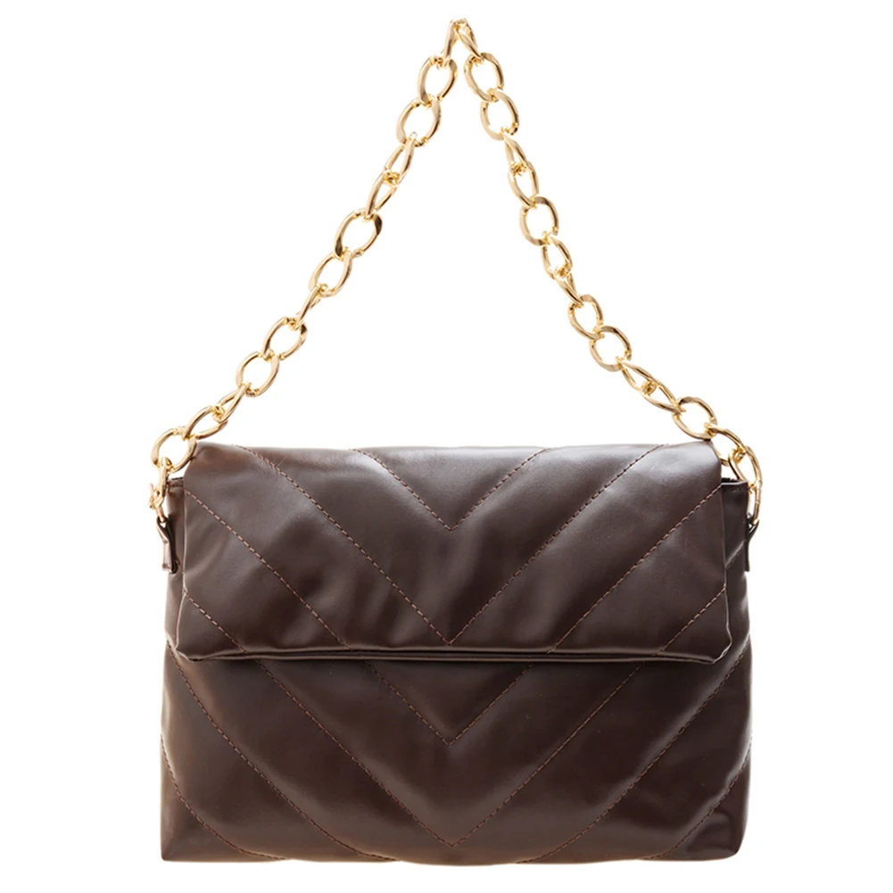

Women Shoulder Bags Embroidery Thread Flap Chain Underarm Bags Female Lattice Trending Handbag Arbitrary Ladies Purse