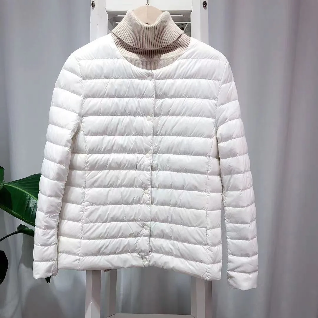 Lightweight Down Coat Women Short Autumn Winter Wear New Light and Thin 90 White Duck Down Jacket