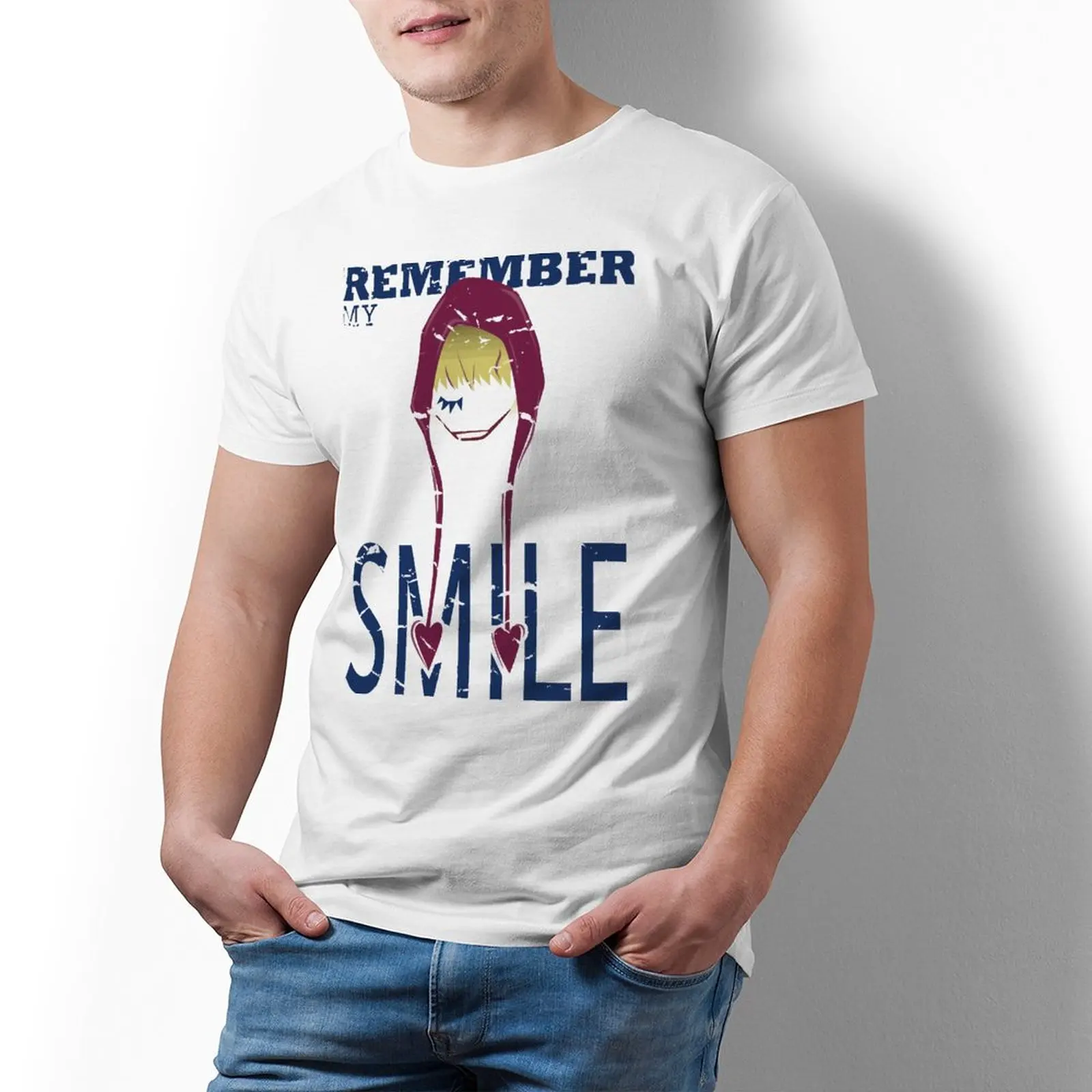 

Bandai One Piece Remember My Smile T Shirt Manga Graphic Cotton T-Shirt Short Sleeve Casual Tee Shirt Male