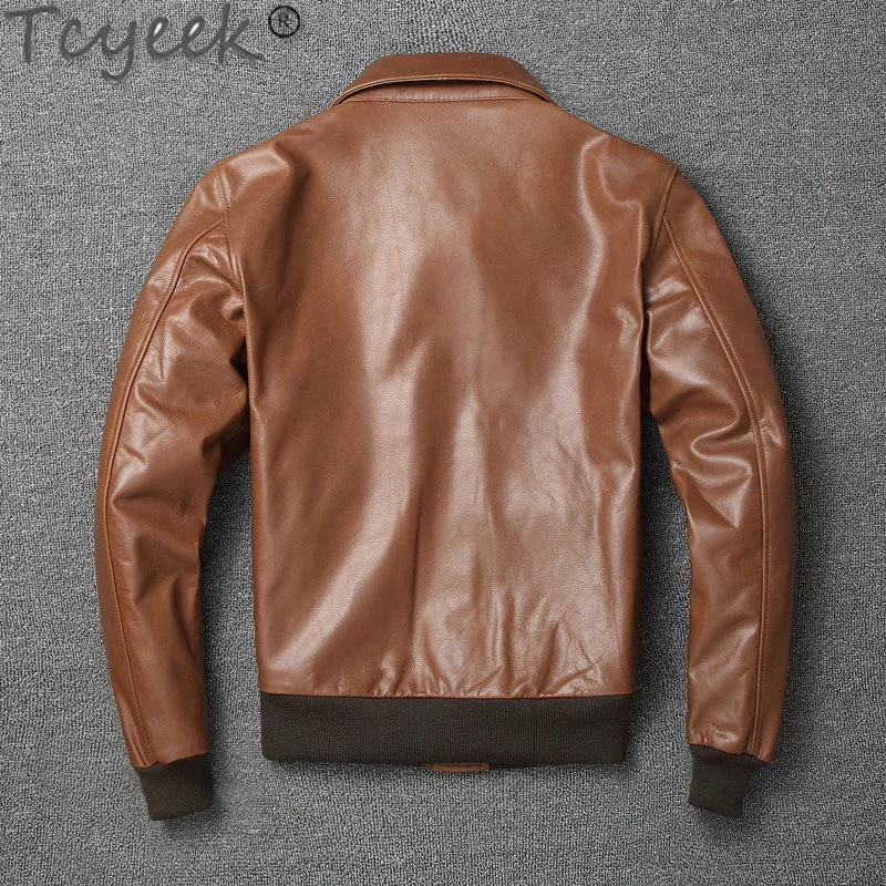 

Fall Vintage Men's Genuine s Oil Wax Leather Jacket Men Clothes Short Lapel Top Layer Cowhide Coat