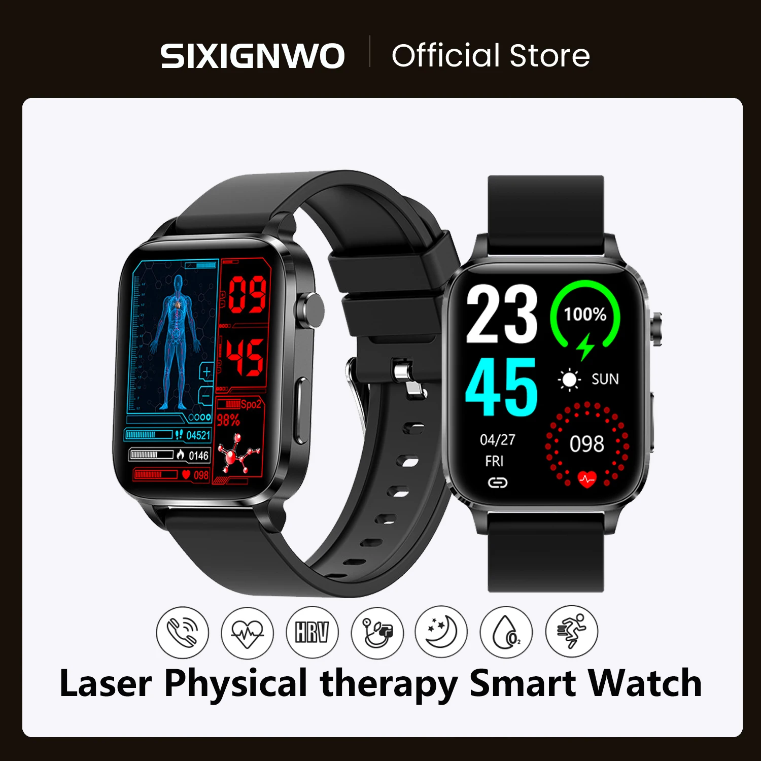 

Thermometer Smart Watch Men Laser Physical therapy Health Heart Rate Blood Pressure Sport Smartwatch PPG Blood Oxygen Monitoring