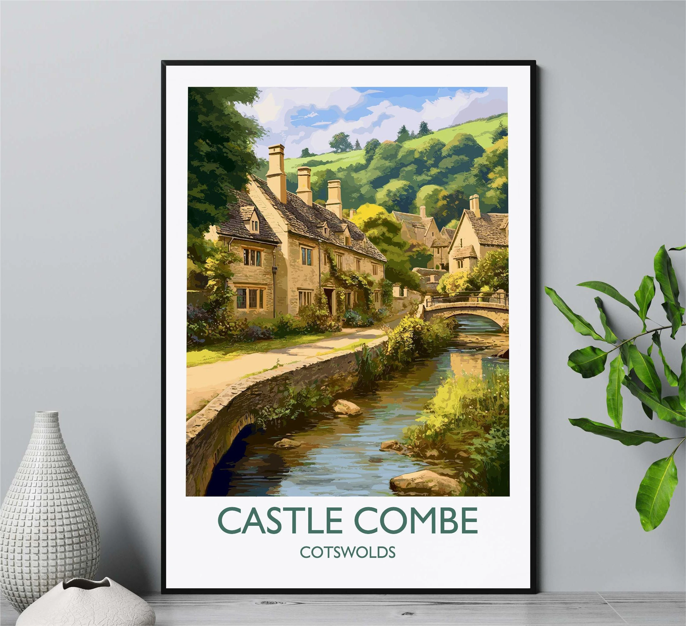 Скандинавский туристический город лес степ снежная гора деревня художественная