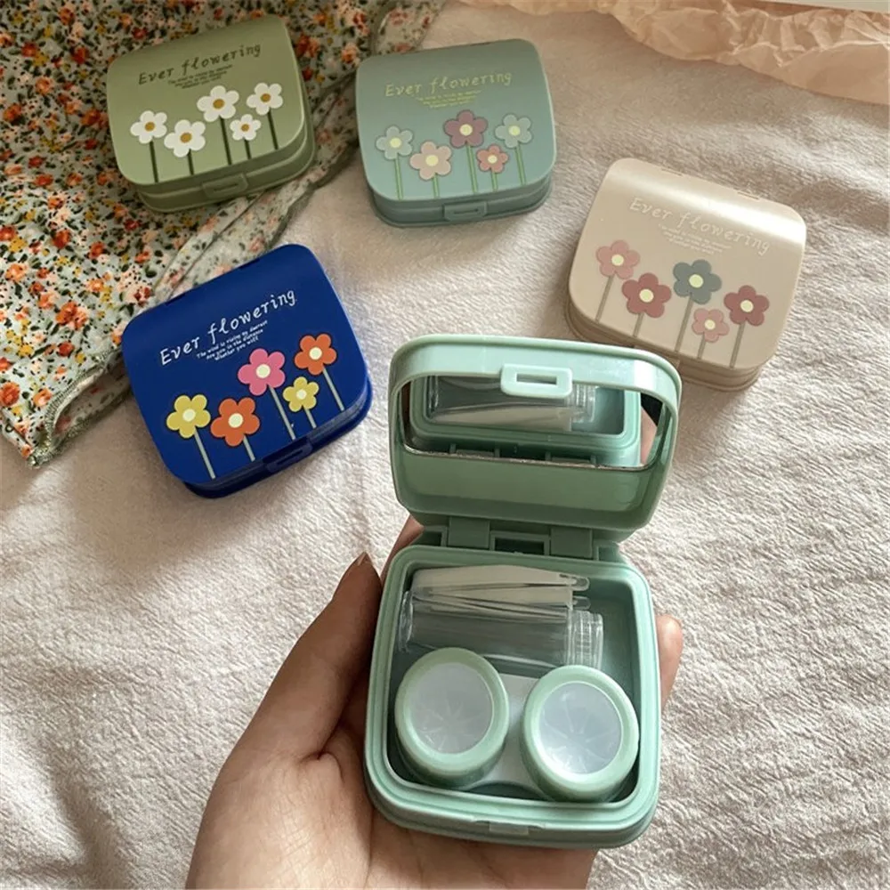 

Portable Contact Lens Case Travel Kit Pocket Mini Contact Lens Cases Travel Kit Easy Carry Mirror Lenses Box Eye Care Containers