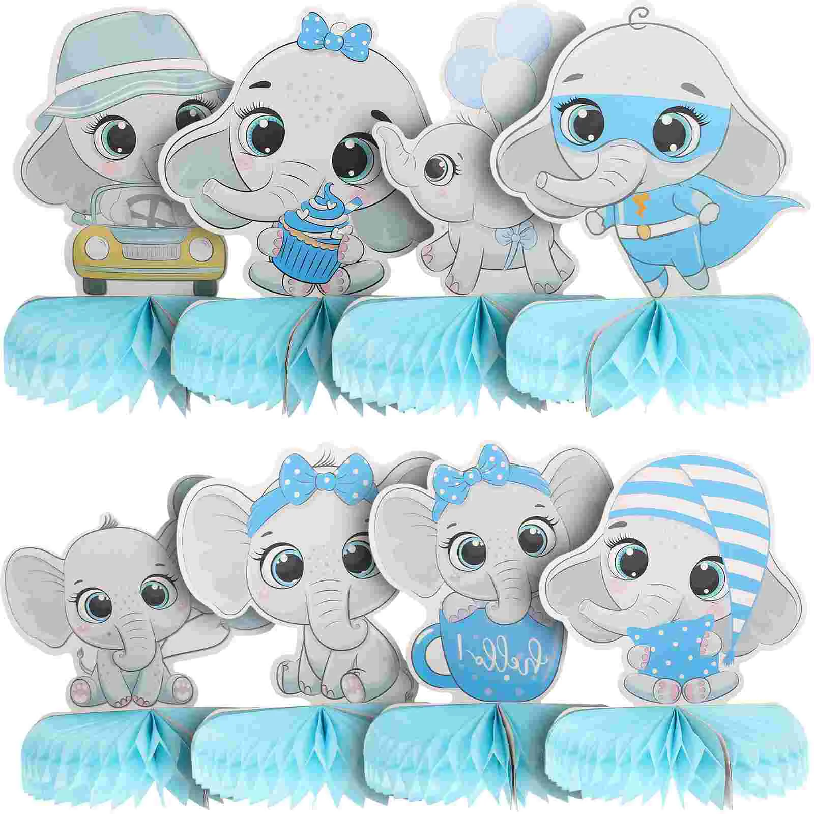 

Elephant Animal Decorations Party Honeycomb Table Centerpieces Birthday Baby Shower Toppers Supplies Paper Decoration Boys Cake