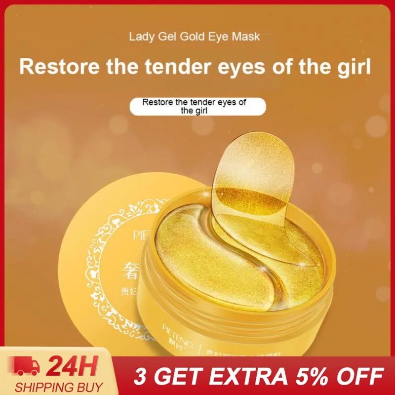 

60 Pcs Gold Crystal Collagen Eye Masks Moisturizing Seaweed Hyaluronic Acid Anti-Wrinkle Remove Dark Circles Eye Skin Care