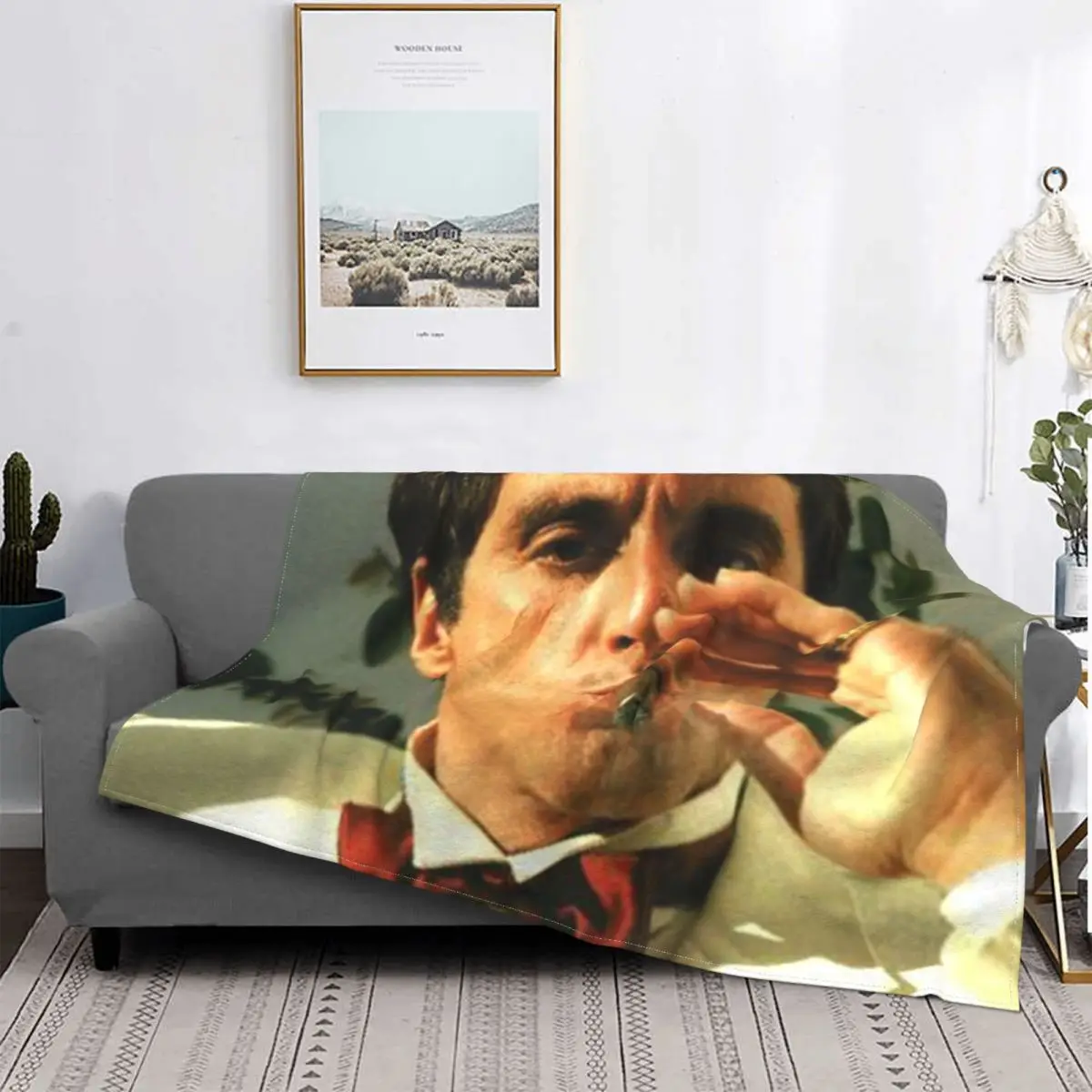 

Одеяло из фильма Scarface Тони Монтана, сигара, дым, пацино, флисовое Новое теплое покрывало для стула, покрывало для дивана на все сезоны