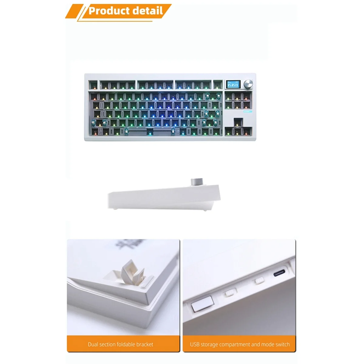 Комплект механической клавиатуры GMK87 с экраном дисплея RGB-подсветка прокладка