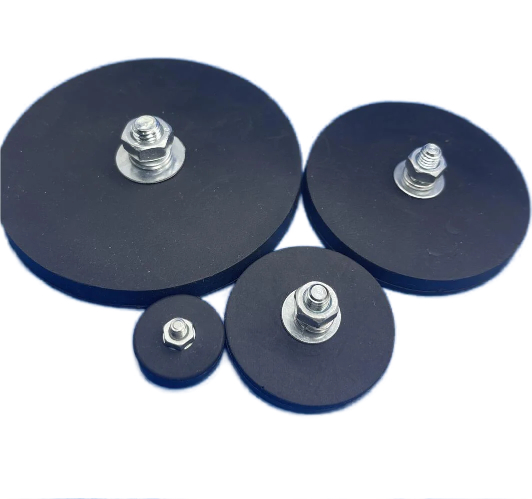 

D22/43/66/88 мм неодимовый магнит с резиновым покрытием, магнитное основание, плоская резьба, монтажный кронштейн, держатель для лодки, светодиодный светильник, автомобильный бар