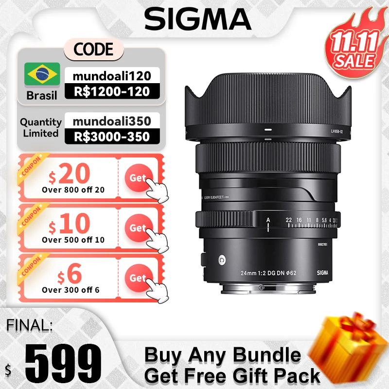 

Sigma 24mm F2 DG DN Contemporary Large Aperture Wide Angle Mirrorless Camera Lens for Sony A7 III IV A7S Sigma Lens 24 2