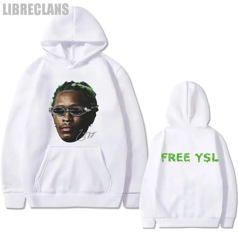 

LIBRECLANS Rapper Concert Young Thug Thugger Slime Season Men Hoodie Green Rare Hip Hop Print Hoodies White Oversized Sweatshirt