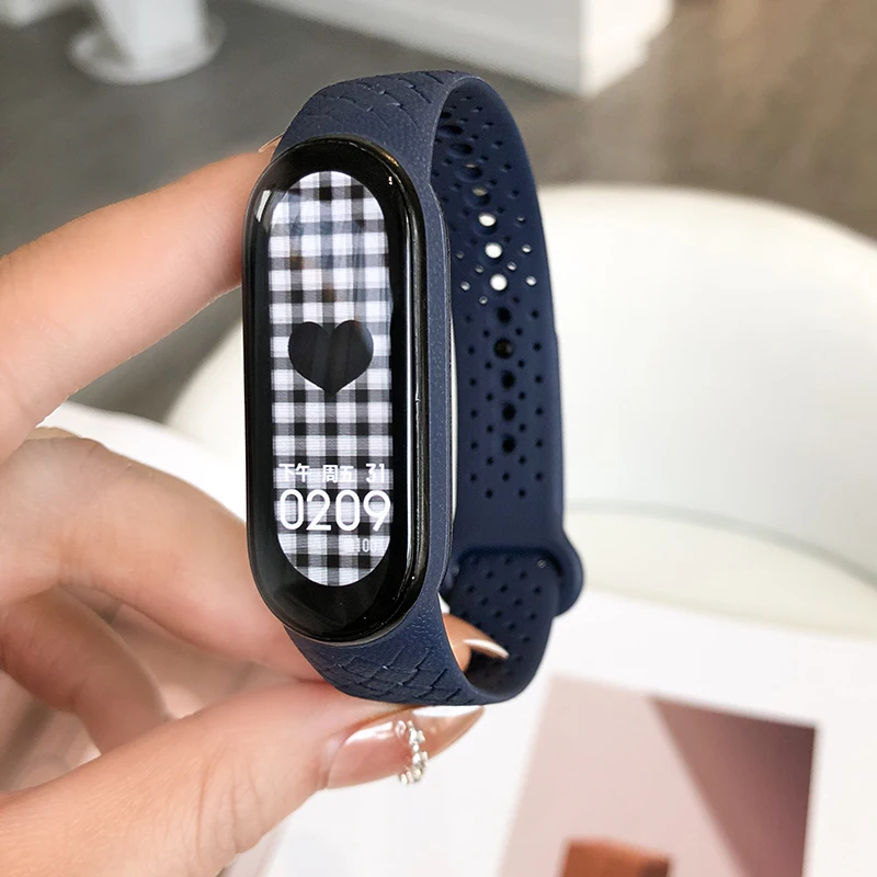 

For Mi Band 6 5 4 3 Strap Silicone Trend weaving texture Xiao MI Band 3 4 5 Watch Band Bracelet Smart Sports Fitness Wristband