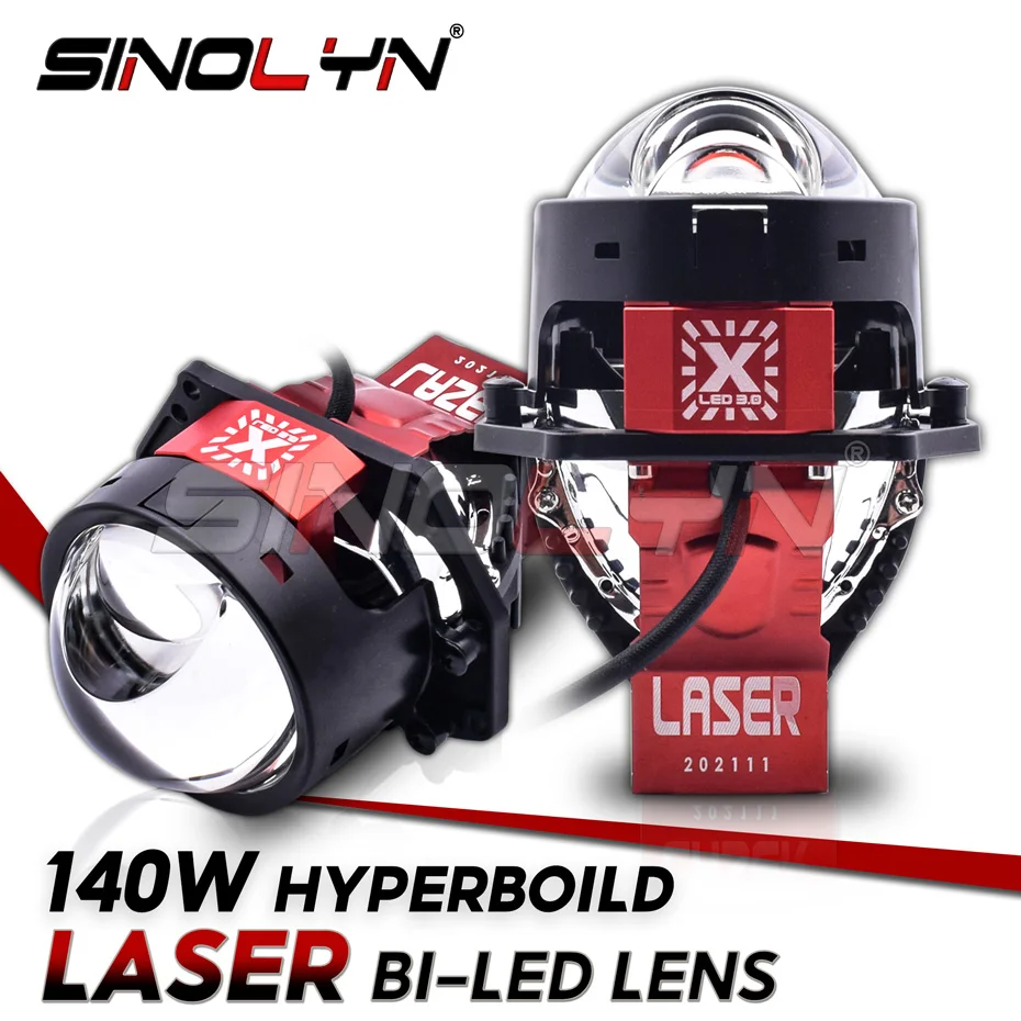 Sinolyn-luces LED de 140W con láser hipérboloide, conjunto de faros LED Hella, proyector de luz para coche, lentes para faros de 27300LM, reequipamiento