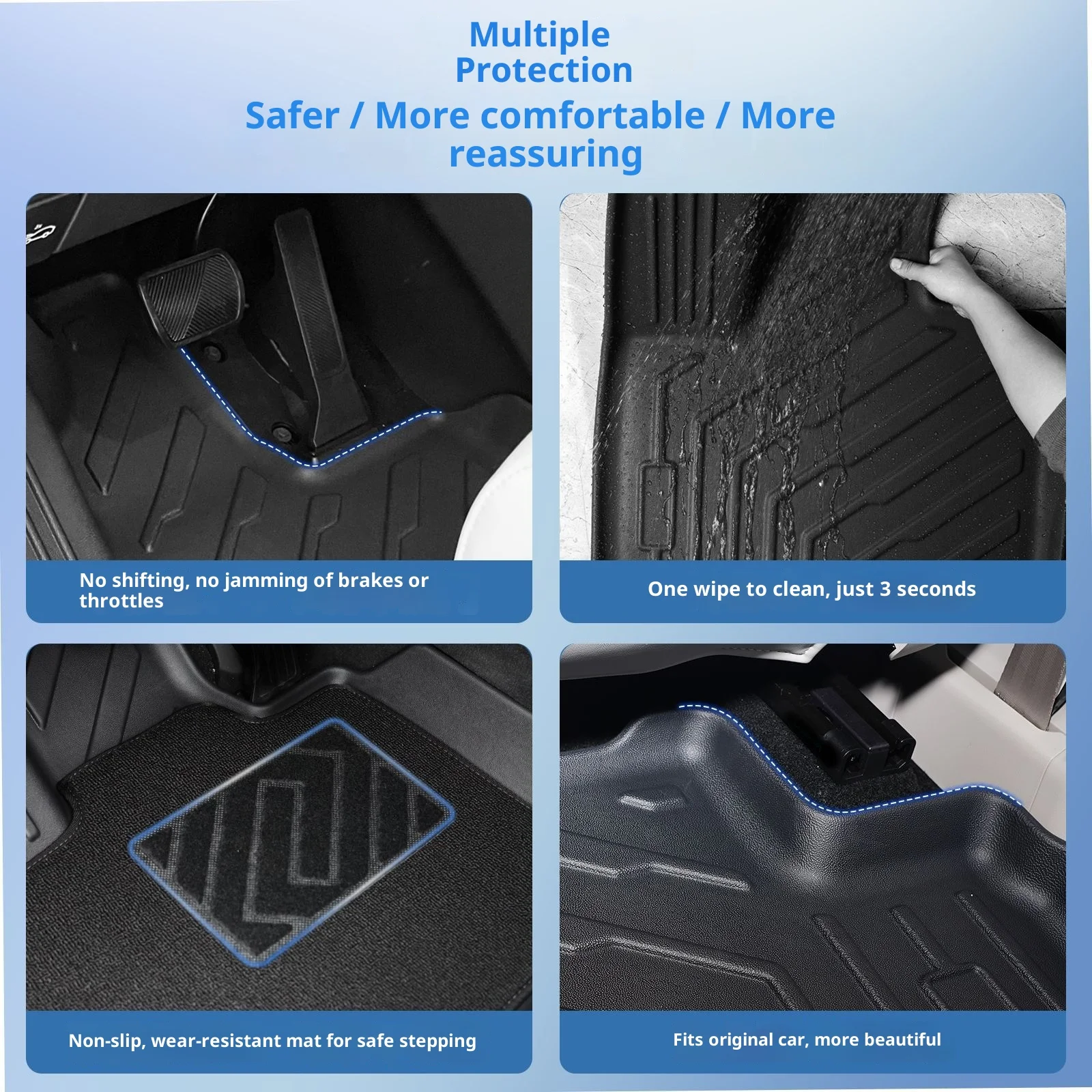 Фото Коврики для Cadillac XT4 из экологически чистого материала TPE, 3D-коврики для автомобиля, всепогодные. №3