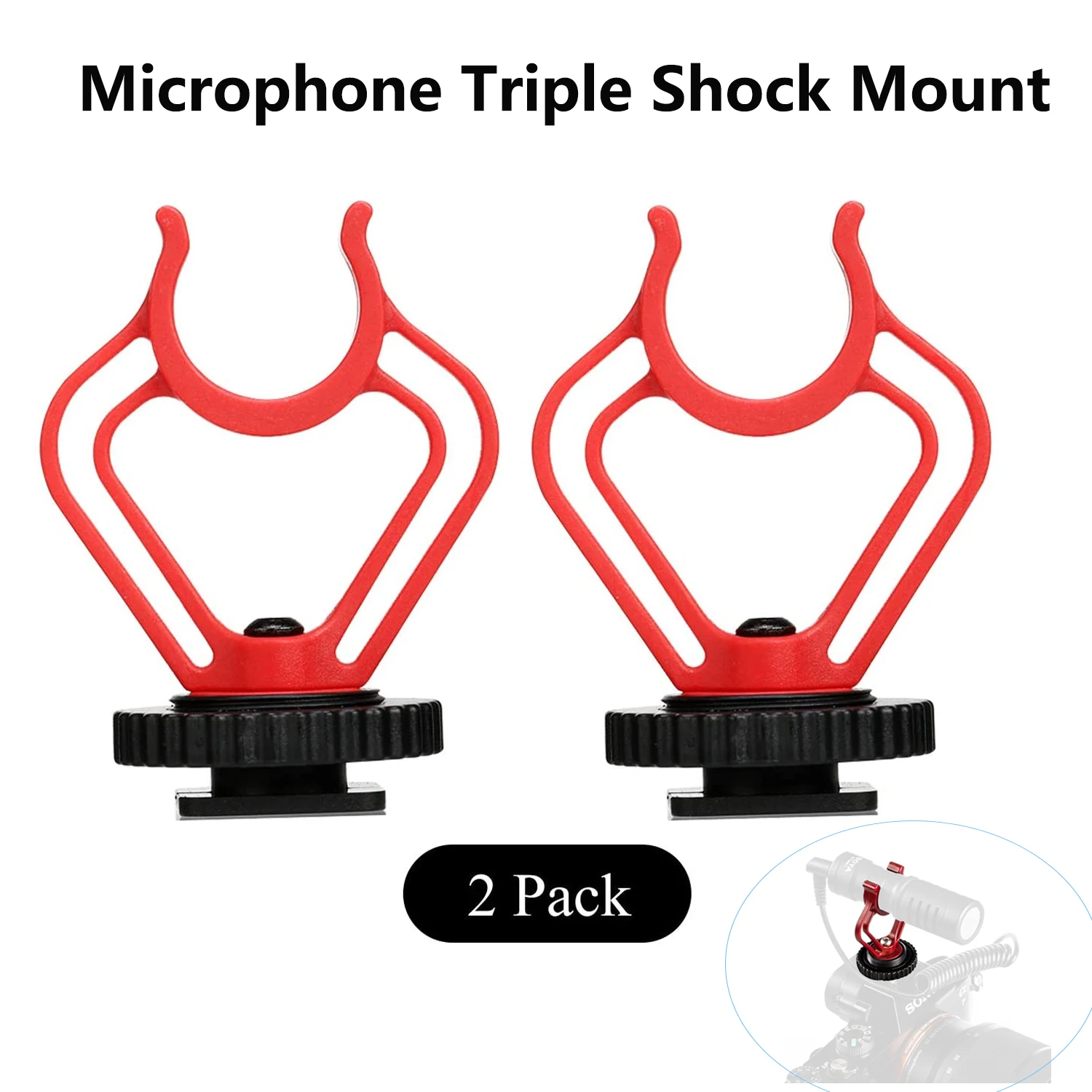 

BOYA Microphone Triple Shock Mount Brackets for BY-MM1 RODE VideoMicro Cardioid Shotgun On-camera Condenser Microphone (2 pack)