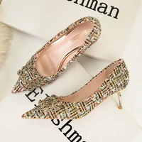 womens pumps fashion sexy slim high heels party shallow mouth pointed shiny rhinestone buckle single shoes