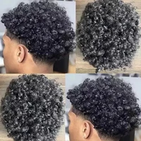 15MM Curly  Mens Wigs Human Hair Super Durable PU Toupee Man Capillary Prosthesis Weave Unit Replacement System Pieces For Male