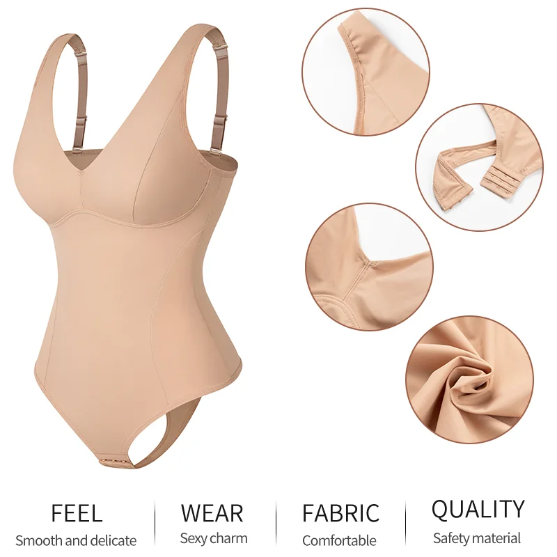 Women Thong Bodyshaper Bodysuit Padded Push Up Chest Shaper MISS MOLY Seamless Waist Trainer Fajas Sexy Abdomen Slimming Corsets