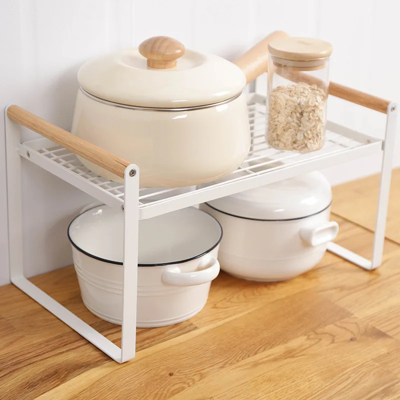 

Kitchen Organization and Storage,Stackable Wide Countertop Organizer,Spices Rack for Counter Shelf Cabinet Cupboard Under Sink
