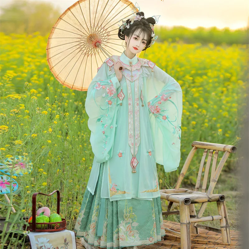 Hanfu женская новинка 2024 весенне-летняя улучшенная юбка-лошадь китайский ветер