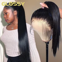 360 lace frontal wig 250 density lace human hair wigs pre plucked for women brazilian remy hair straight lace front wig glueless