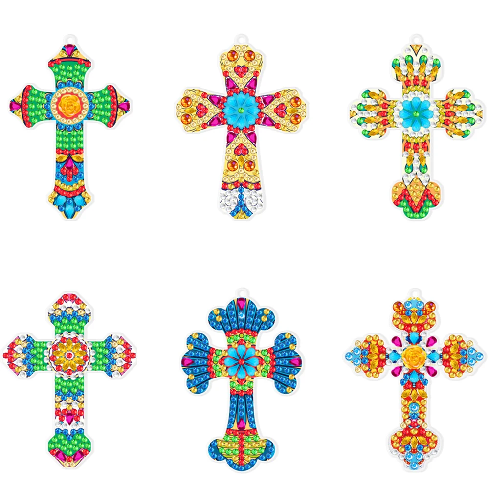 

Набор брелоков с алмазной мозаикой «сделай сам», 6 шт., крестовые брелоки, изготовление мозаики из бриллиантов, подвеска в подарок, рюкзак, ис...