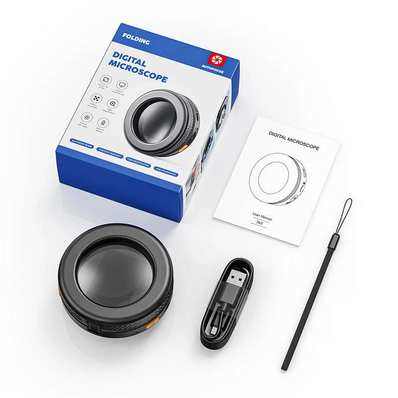 

Портативный Цифровой Микроскоп С 2-дюймовым IPS-экраном, 500-кратным Увеличением, Автофокусом, 1080P HD, 8 Светодиодами
