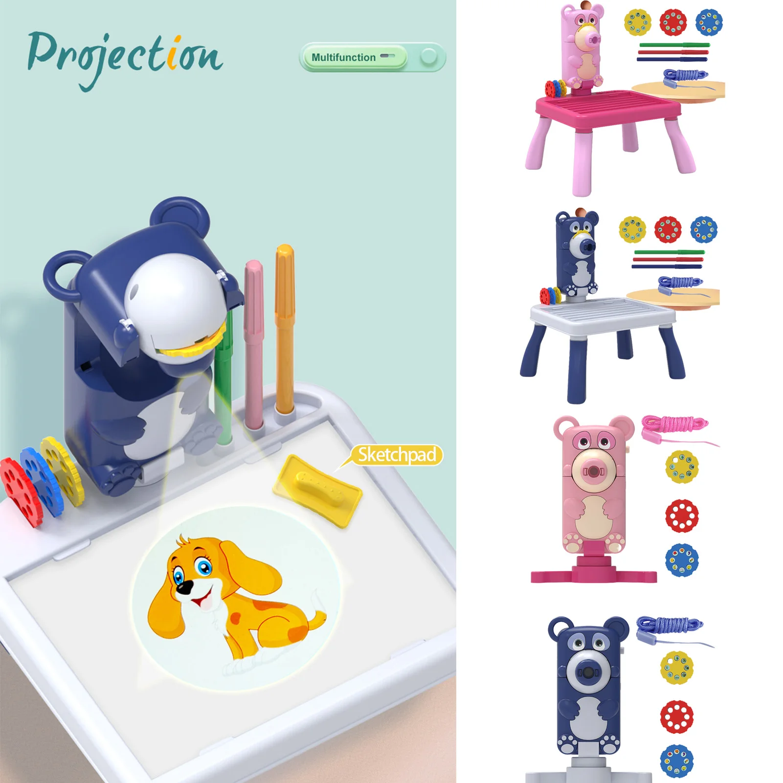 

Инновационный проектор для рисования, игрушка для детей, многофункциональная доска для рисования, стол для рисования с камерой, светодиодн...