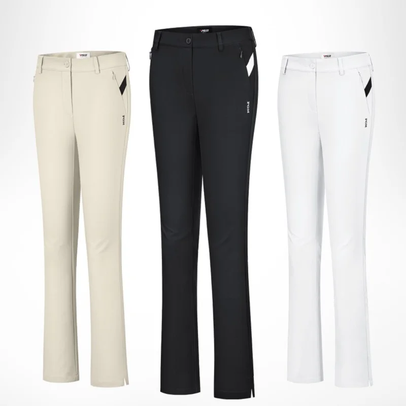 PGM Golf Lady Cosy Spring/Autumn Full Long Pants Sports Women Slit Hems Waterproof Elastic Flared Trousers Breathable KUZ128